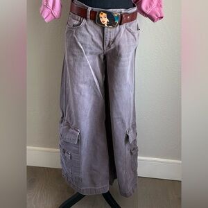 BDG Wide Leg Cargo Jeans in Faded Brown